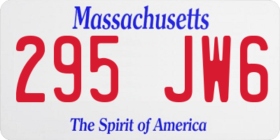 MA license plate 295JW6
