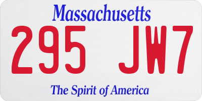 MA license plate 295JW7