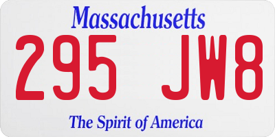 MA license plate 295JW8