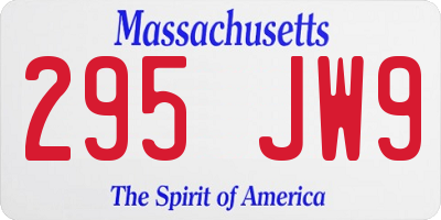 MA license plate 295JW9