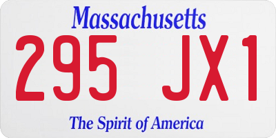 MA license plate 295JX1