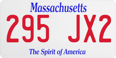 MA license plate 295JX2
