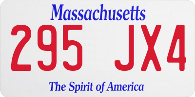 MA license plate 295JX4