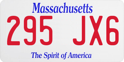 MA license plate 295JX6