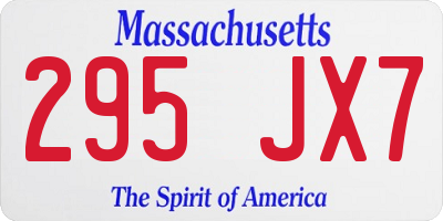 MA license plate 295JX7