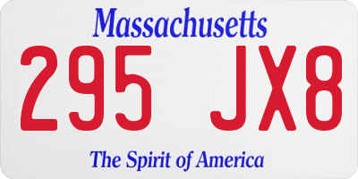MA license plate 295JX8