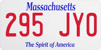 MA license plate 295JY0