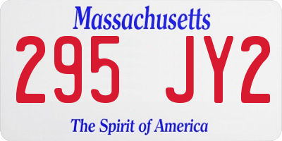 MA license plate 295JY2