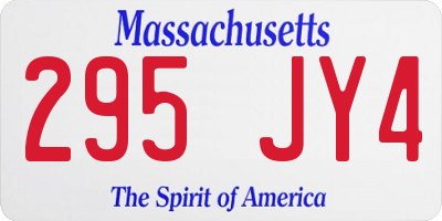 MA license plate 295JY4
