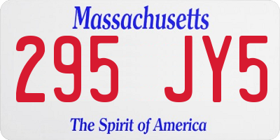 MA license plate 295JY5