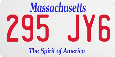 MA license plate 295JY6