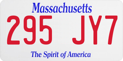 MA license plate 295JY7