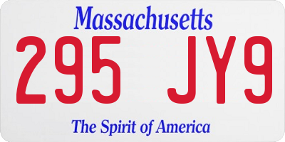 MA license plate 295JY9