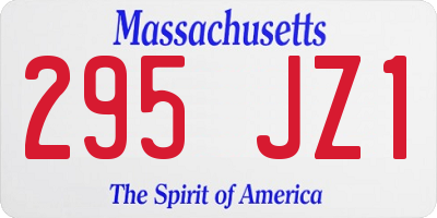 MA license plate 295JZ1