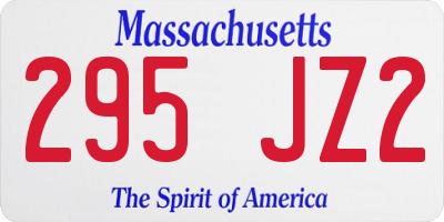 MA license plate 295JZ2