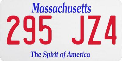 MA license plate 295JZ4