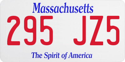 MA license plate 295JZ5