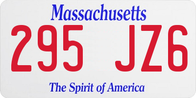 MA license plate 295JZ6