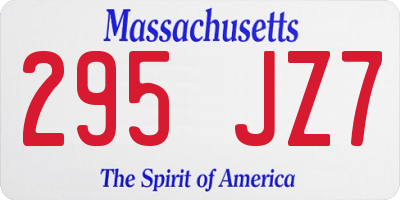 MA license plate 295JZ7
