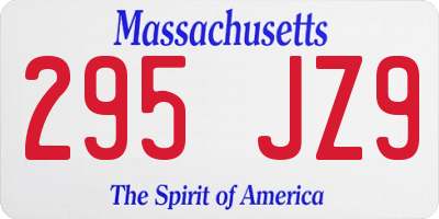 MA license plate 295JZ9