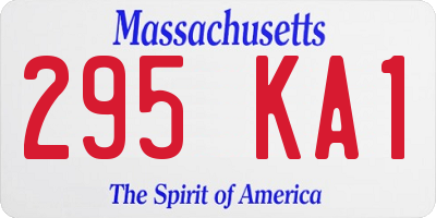 MA license plate 295KA1