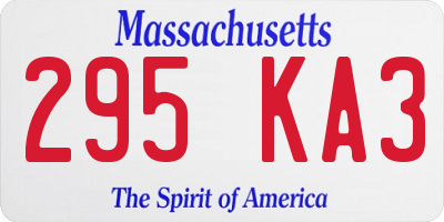 MA license plate 295KA3