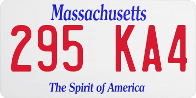 MA license plate 295KA4