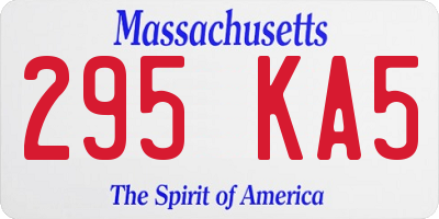 MA license plate 295KA5