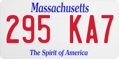 MA license plate 295KA7