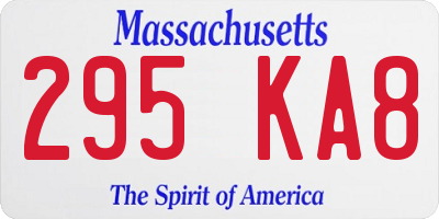MA license plate 295KA8