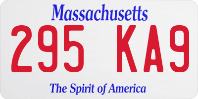 MA license plate 295KA9