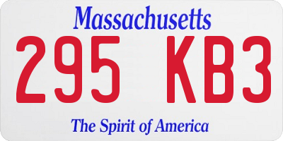 MA license plate 295KB3