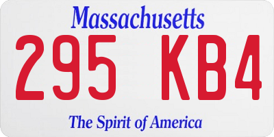 MA license plate 295KB4