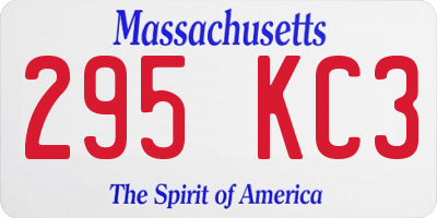 MA license plate 295KC3