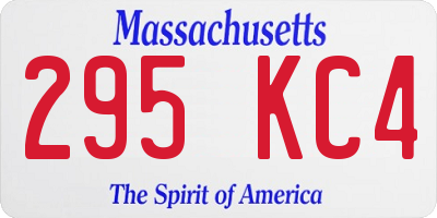 MA license plate 295KC4