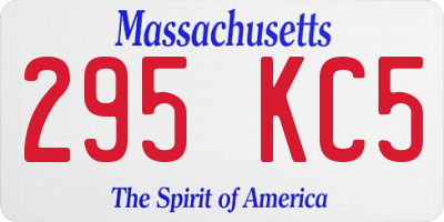 MA license plate 295KC5