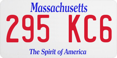 MA license plate 295KC6