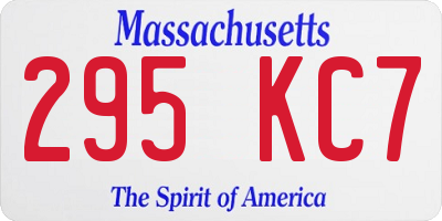 MA license plate 295KC7
