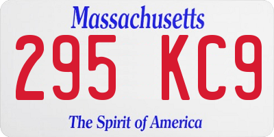 MA license plate 295KC9