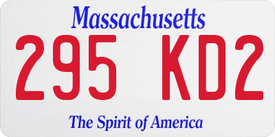 MA license plate 295KD2