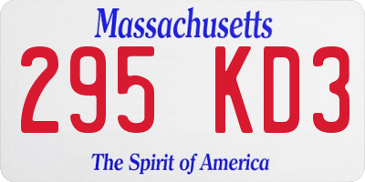 MA license plate 295KD3