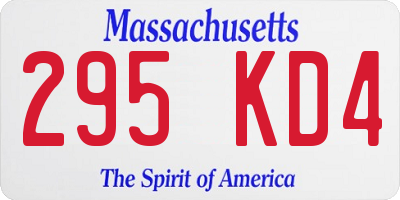MA license plate 295KD4
