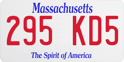 MA license plate 295KD5