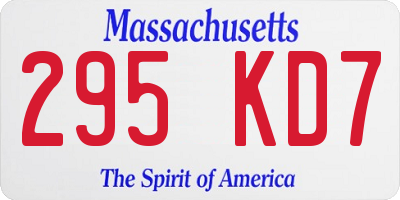 MA license plate 295KD7