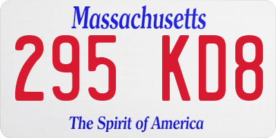 MA license plate 295KD8