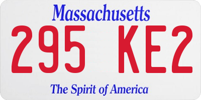 MA license plate 295KE2