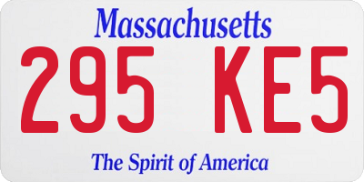 MA license plate 295KE5