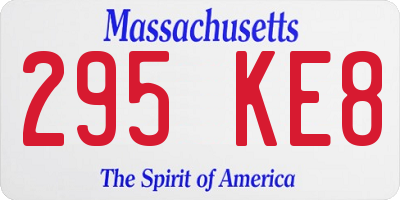 MA license plate 295KE8