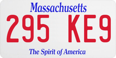 MA license plate 295KE9
