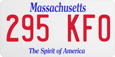 MA license plate 295KF0